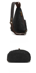 Large Canvas Sling Bag for Big Guys - Front Pocket