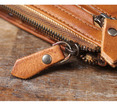 leather wallet with chain Cool Leather Wristlet Wallet Mens Leather Long Wallet Phone Wallet Wristlet Biker Chain Wallet