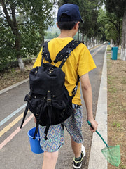 Black Mens Canvas EDC Backpack 