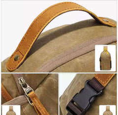 Sling Bag for Big Man - Waxed Canvas Large Sling Backpack - Large Canvas Sling Bag
