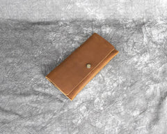 Long Leather Wallet with Flap Mens Wallet with Flap Brown Leather Flap Wallet - iwalletsmen