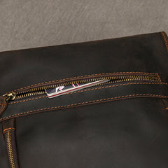 Brown Leather Vertical Briefcase Business Handbag for Men Office Handbag for Men - iwalletsmen