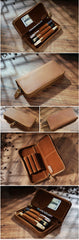 Brown Leather Fountain Pen Case Luxury Leather Pen Case - iwalletsmen