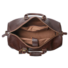 Dark Brown Weekend Bag Large Leather Weekender Bag for Men Long Weekend Shoulder Bag - iwalletsmen