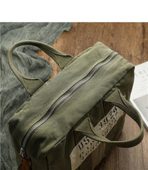 Army Green Canvas Mens Pilot Handbag Canvas WWII Bag Canvas Army Vertical Weekender Bag Travel Bag for Men