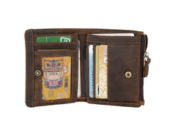 Mens Wallet with Coin Purse Billfold Leather Billfold with Coin Pocket - iwalletsmen