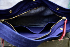 Blue Denim Messenger Bag Denim Crossbody Bag Blue Denim Shoulder Bag - Feltify