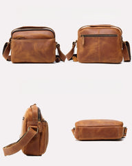  Small Brown Leather Crossbody Purse - iwalletsmen