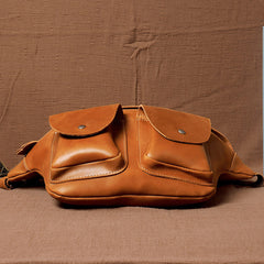Brown Leather Waist Bag - iwalletsmen