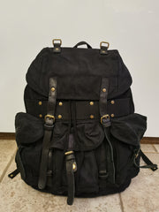 Black Mens Canvas EDC Backpack 