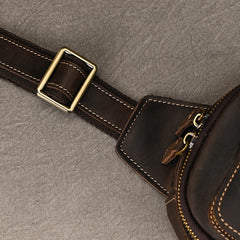 Brown Mens Leather Chest Bag Chest Sling Bag for Men - iwalletsmen