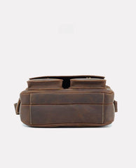 Brown Mens Small Leather Crossbody Bag - iwalletsmen