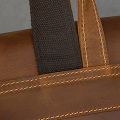 Crazy Horse Leather Backpack Mens 17L Brown Leather Backpack for Men - iwalletsmen