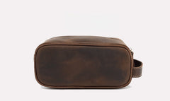 Brown Leather Toiletry Bag Men's Leather Toiletry Bag Full Grain Leather Toiletry Bag - iwalletsmen