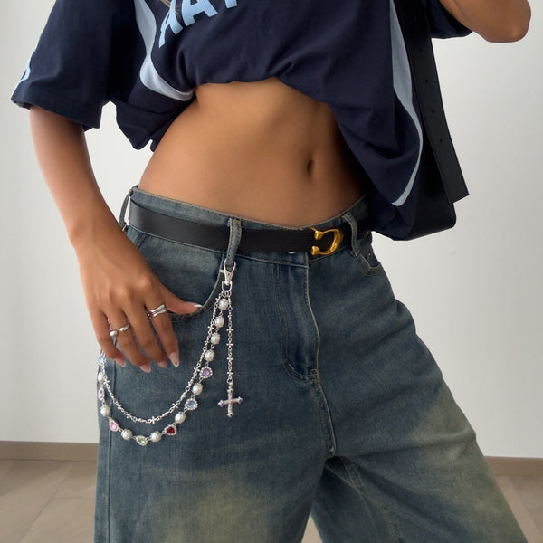 Gold Wallet Chain Womens Wallet Chain with Heart - iChainWallets