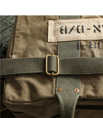 Army Green Canvas Mens Pilot Bag Canvas WWII Bag Canvas Army Weekender Bag Travel Bag for Men