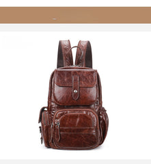 Leather Large Sling Backpack - Buckle Detail