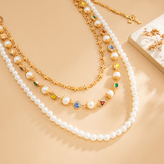 Gold Womens Wallet Chain Pearl Wallet Chain for Women Triple Ball Wallet Chain - iChainWallets