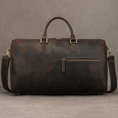 Large Vintage Leather Weekend Bag for Men - iwalletsmen