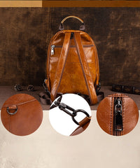 Leather Large Sling Backpack - Side View
