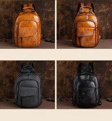 Large Leather Sling Bag - Back View