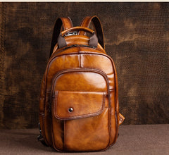 Large Leather Sling Bag - Strap Detail