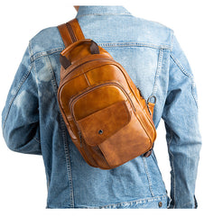 Leather Large Sling Backpack - Size Comparison