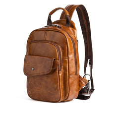 Leather Large Sling Backpack - Full View