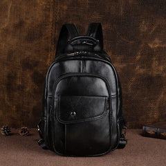 Large Leather Sling Bag - On Body View