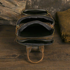 Sling bag for big man - leather texture and stitching detail close-up