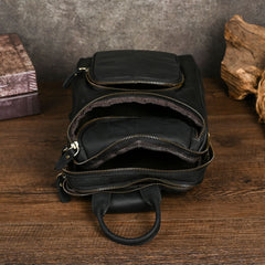 Sling bag for big man - leather texture and stitching detail close-up