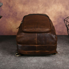 Sling bag for big man - leather texture and stitching detail close-up