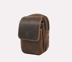 Small Leather Pouch for Belt Brown Leather Belts Pouches - iwalletsmen