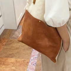 White&Brown Canvas Tote Bag