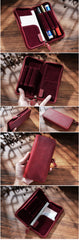 Red Leather Fountain Pen Case Luxury Leather Pen Case - iwalletsmen