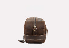 Brown Leather Toiletry Bag Men's Leather Toiletry Bag Full Grain Leather Toiletry Bag - iwalletsmen