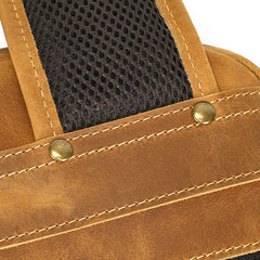 Mens Large Tan Leather Backpack for Men - iwalletsmen