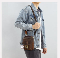 Brown Leather Belt Loop Pouch - iwalletsmen