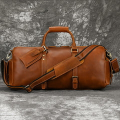 Brown Leather Weekender Bag for Men Vintage Leather Weekend Bag for Men - iwalletsmen