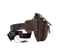 Brown Vintage Small Leather Waist Bag Mens - iwalletsmen