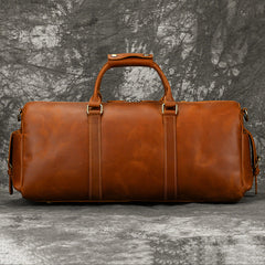 Brown Leather Weekender Bag for Men Vintage Leather Weekend Bag for Men - iwalletsmen