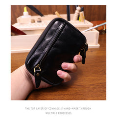 Black Leather Key Ring Wallet Mens Leather Key Wallet for Men - iwalletsmen