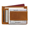 Brown Leather Magnetic Money Clip Wallet Card Holder wallet with Money Clip - iwalletsmen