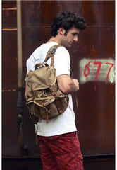 Khaki Mens Canvas EDC Backpack 