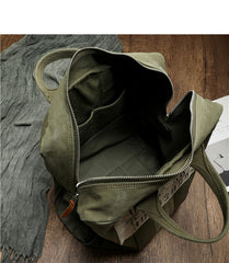 Army Green Canvas Mens Pilot Handbag Canvas WWII Bag Canvas Army Vertical Weekender Bag Travel Bag for Men