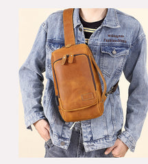 Genuine Leather Mens Sling Bag