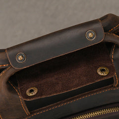 Brown Leather Vertical Briefcase Business Handbag for Men Office Handbag for Men - iwalletsmen