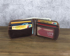 Brown Leather ID Billfold Wallet - iwalletsmen