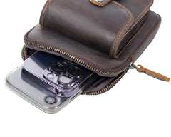 Black Belt Clip On Pouch Mens Belt Pouch Leather Belt Phone Pouch Leather Phone Belt Pouch - iwalletsmen