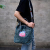 Blue Jean Vertical Tote Bag Denim Tote Handbag Denim Tote Bag Blue Denim Tote Shoulder Bag - Feltify